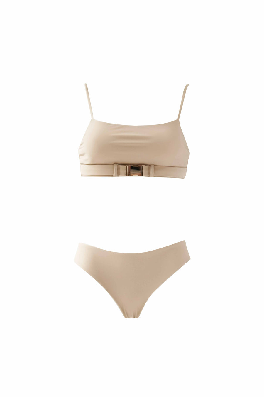 Belted Bandeau Top - Taupe