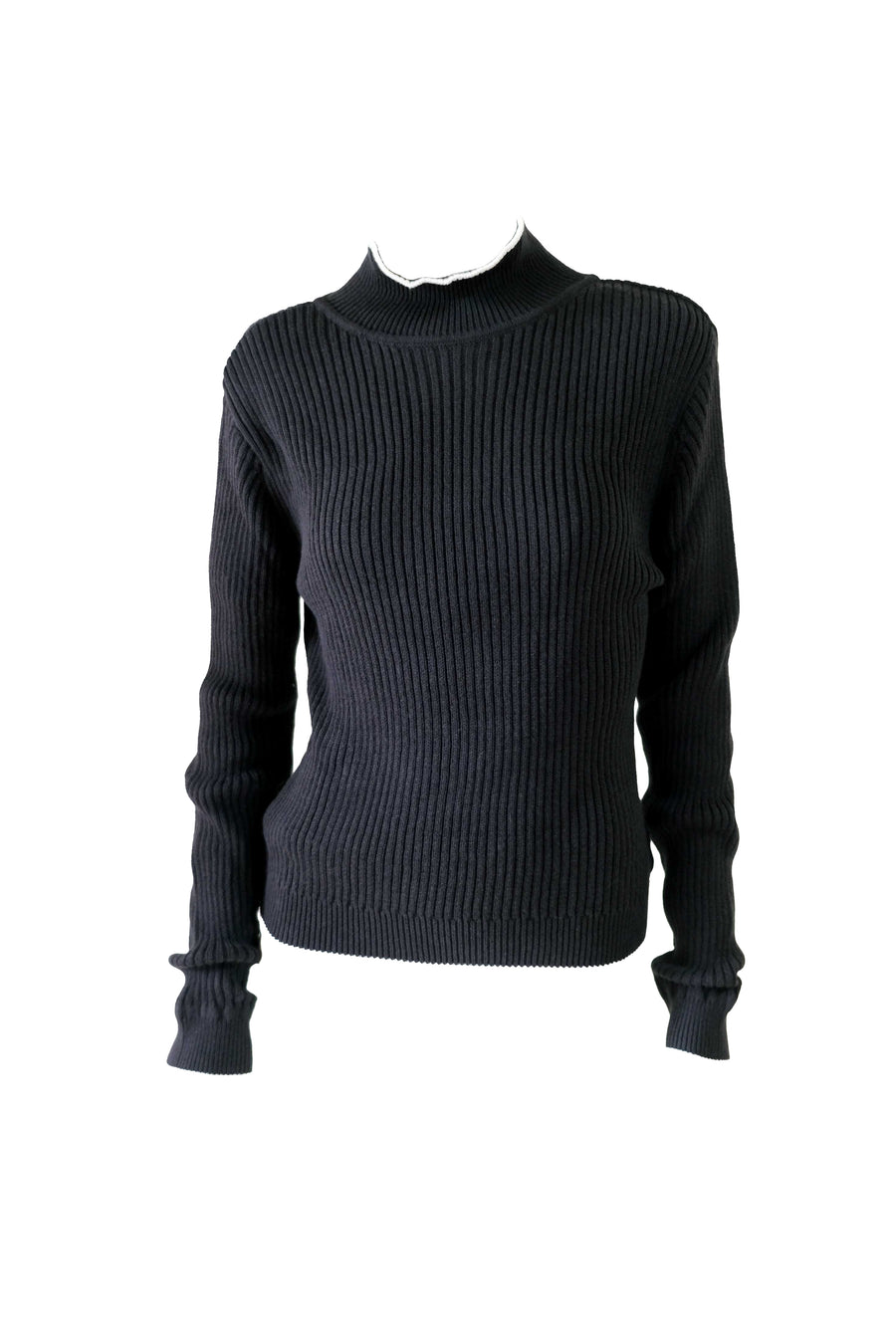 Turtleneck Knitted Sweater - Black