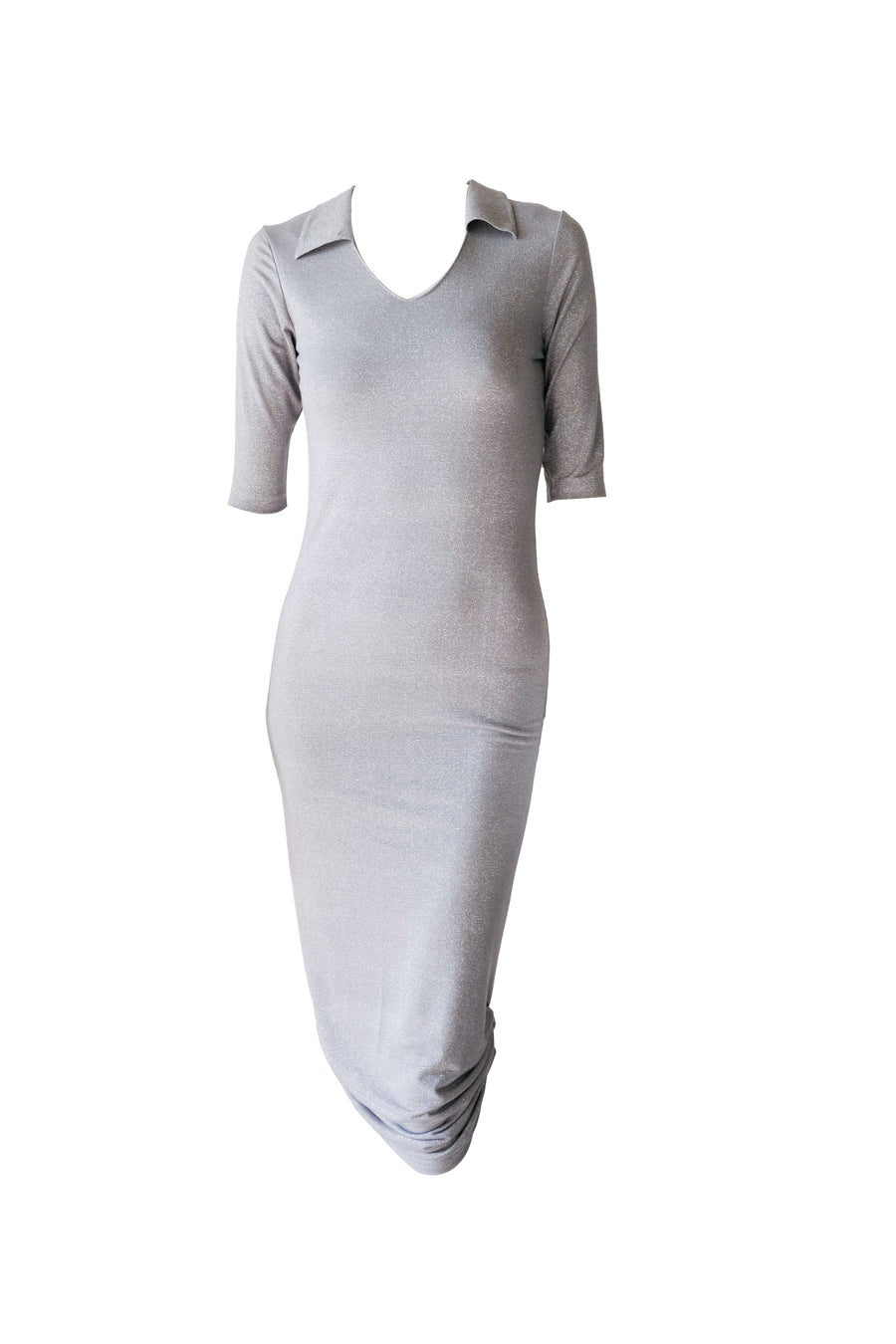 Ribbed Cotton Dress - Gray