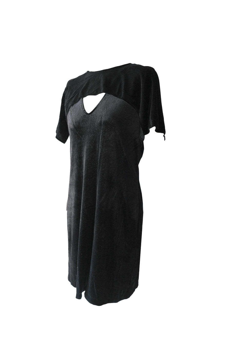 Velvet Cape Dress - Sparkle Black