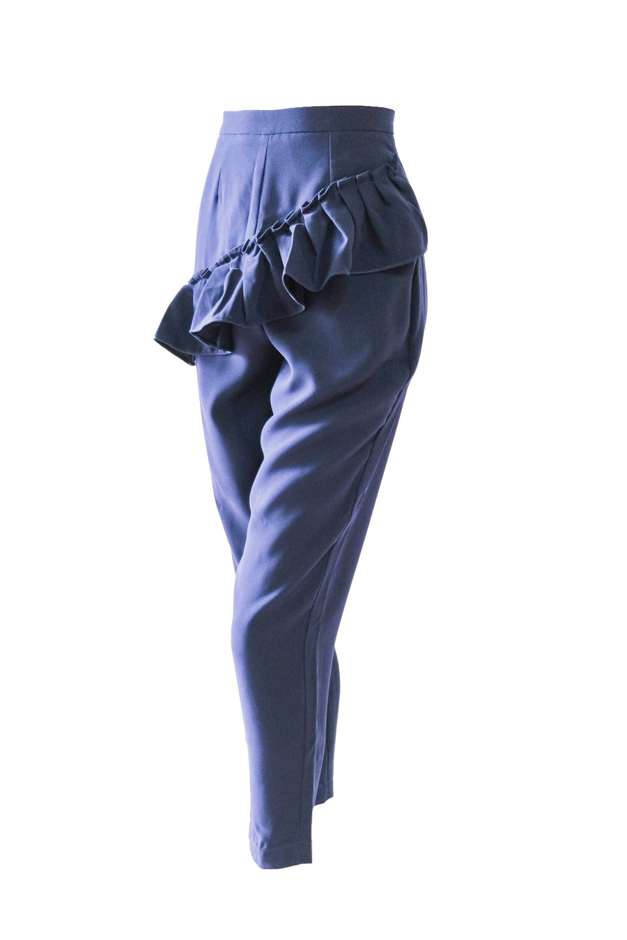 Ruffled Trousers - Dark Blue