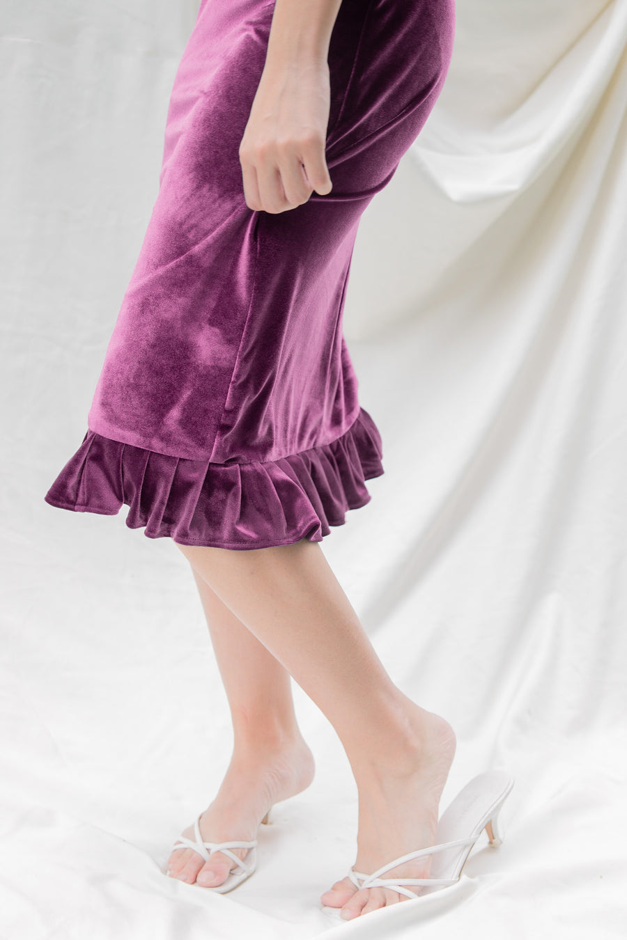 Velvet Ruffled Skirt