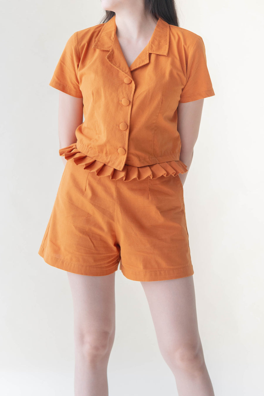 Cropped Short Sleeve - Orange