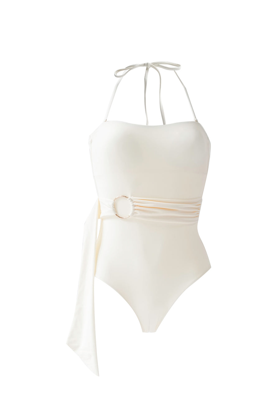 Belted Maillot - Cream
